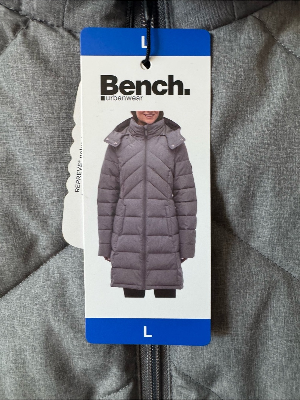 Bench Women's Gray Long Puffer Coat - Removable Hood